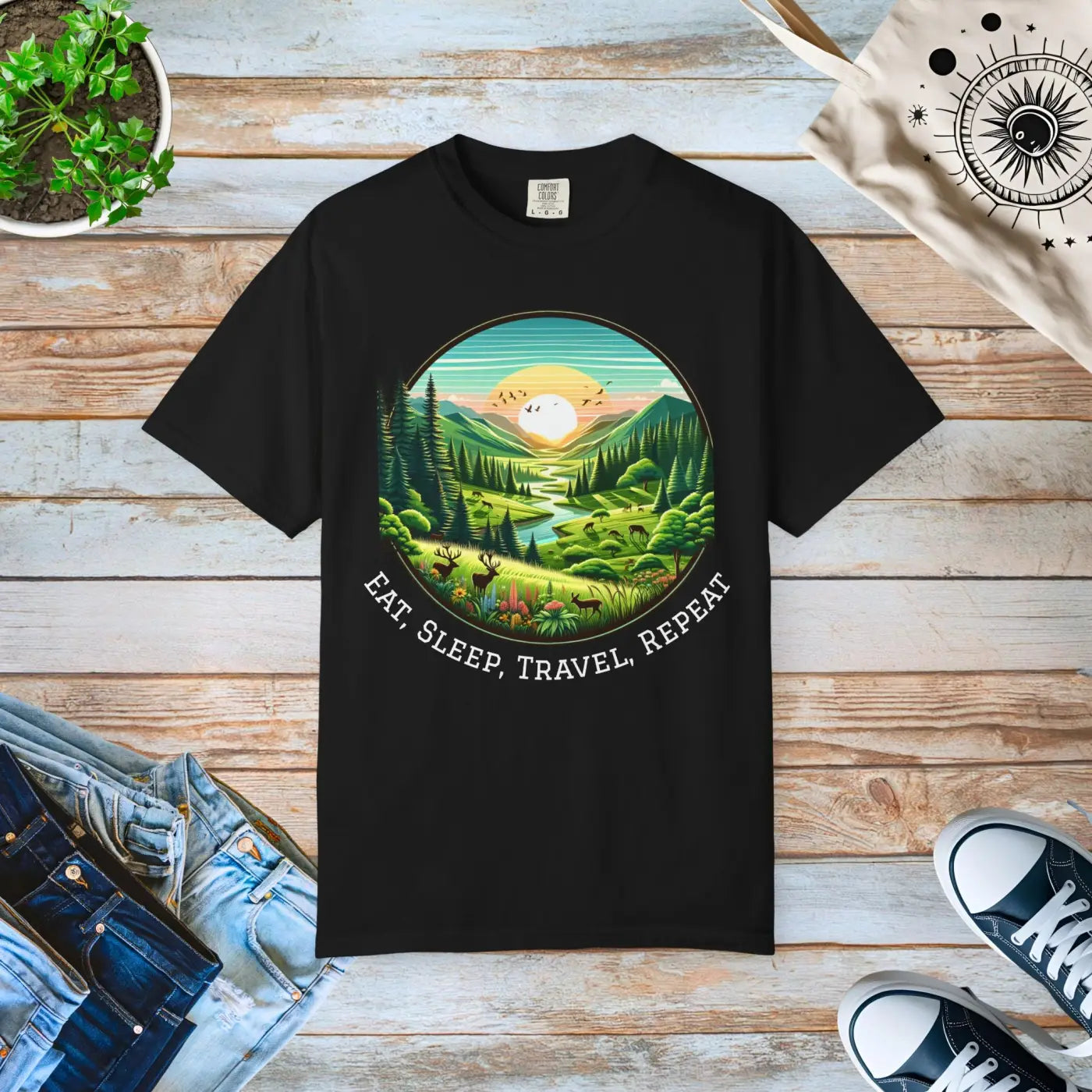 Relaxed Fit Graphic Tee - Outdoor Lovers Adventure Shirt - DipaliZ