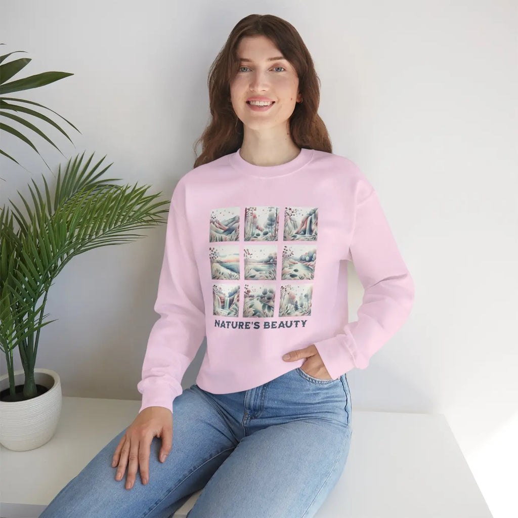 Ultra Cozy Beauty Panel Unisex Crewneck Sweatshirt - DipaliZ
