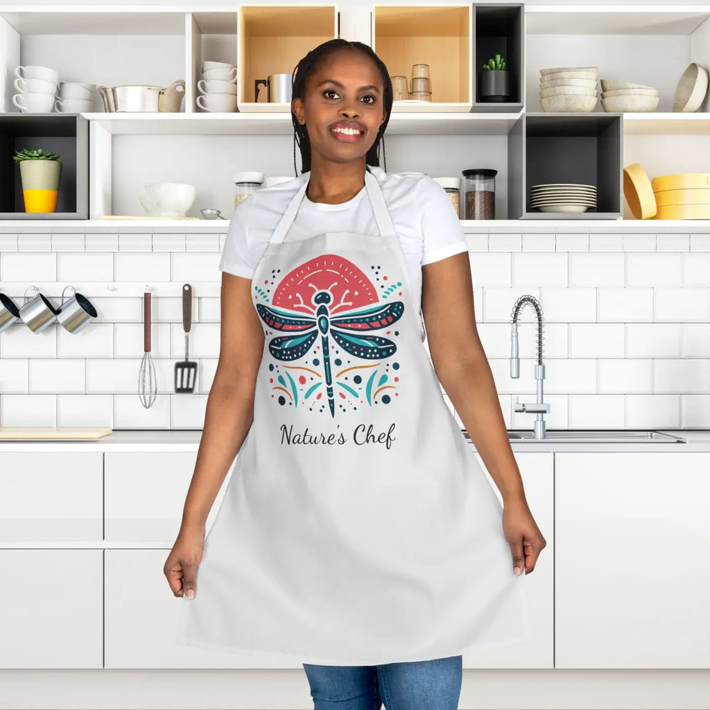 Dragonfly Apron - Vibrant Artistic Design with Tie-Back - DipaliZ