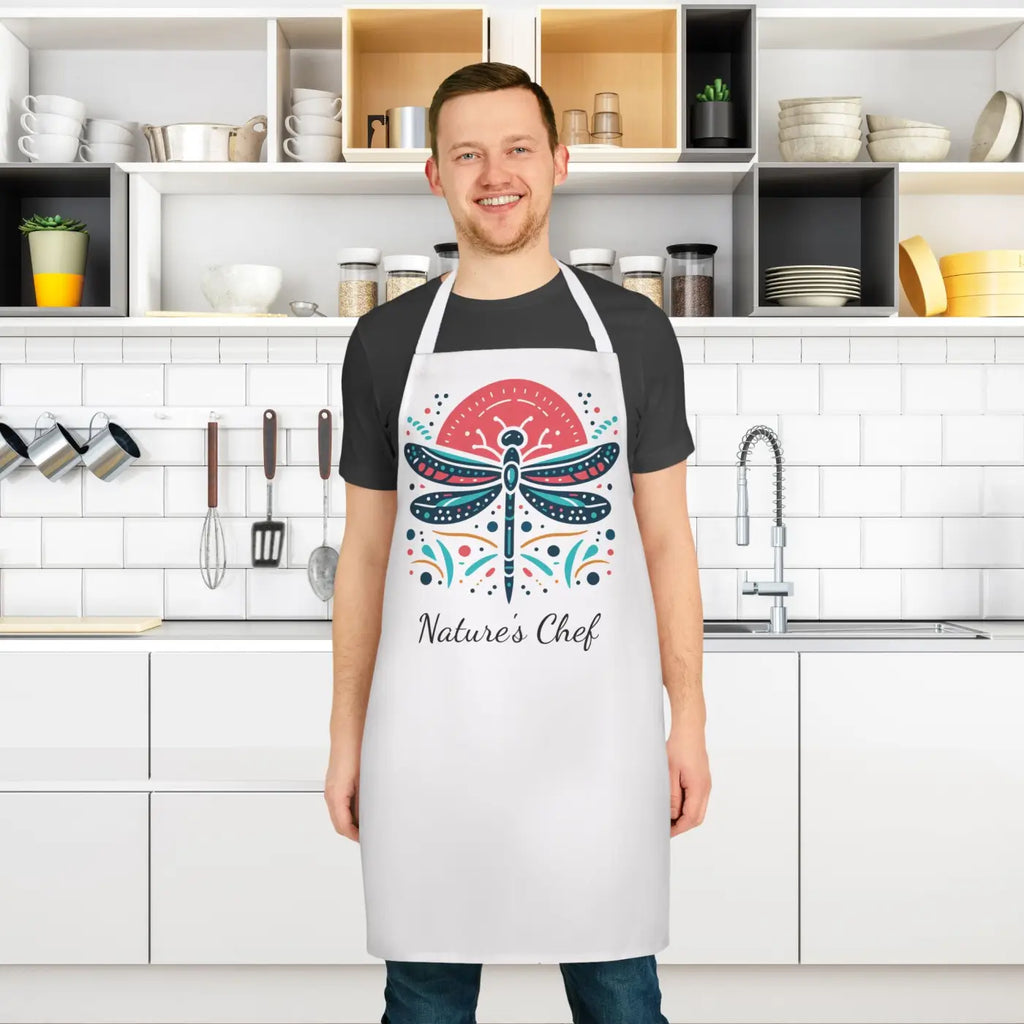 Dragonfly Apron - Vibrant Artistic Design with Tie-Back - DipaliZ