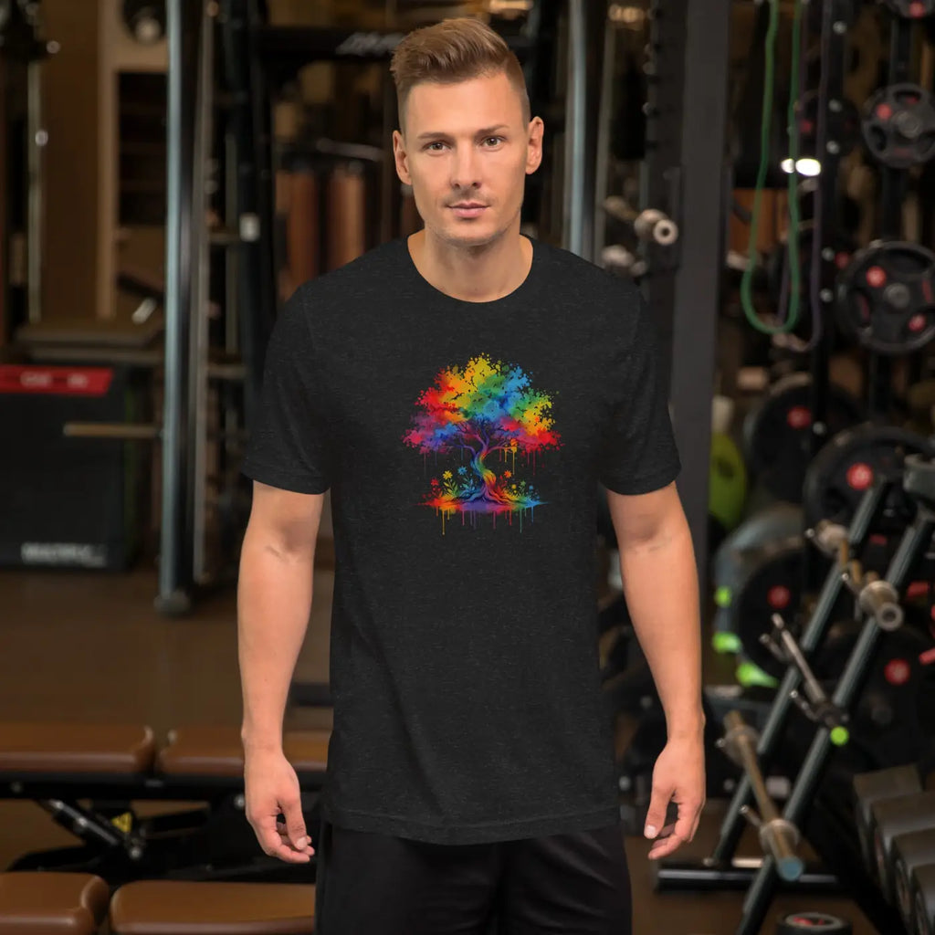 Rainbow Tree Tee - Palette Art Comfort Wear - DipaliZ