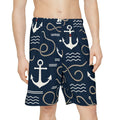 Premium Nautical Anchor Print Men's Sports Shorts - DipaliZ