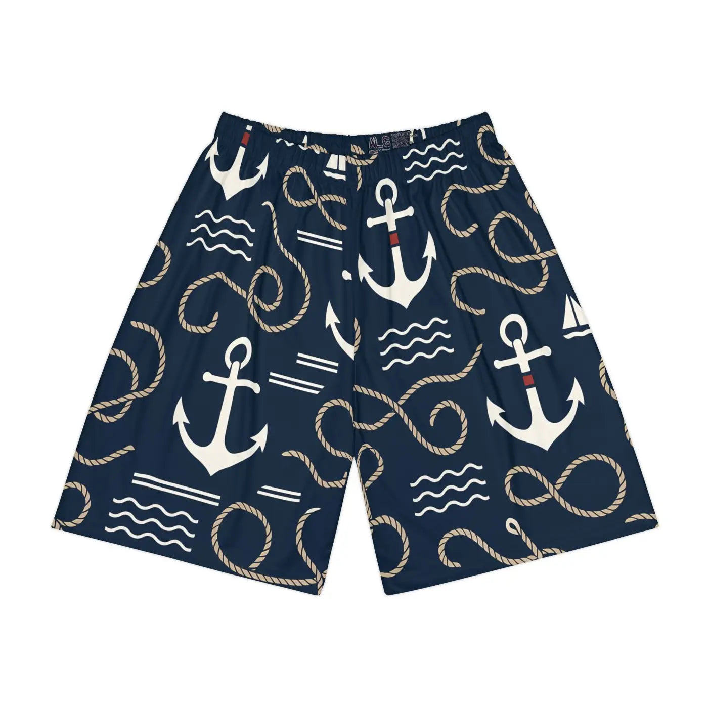 Premium Nautical Anchor Print Men's Sports Shorts - DipaliZ