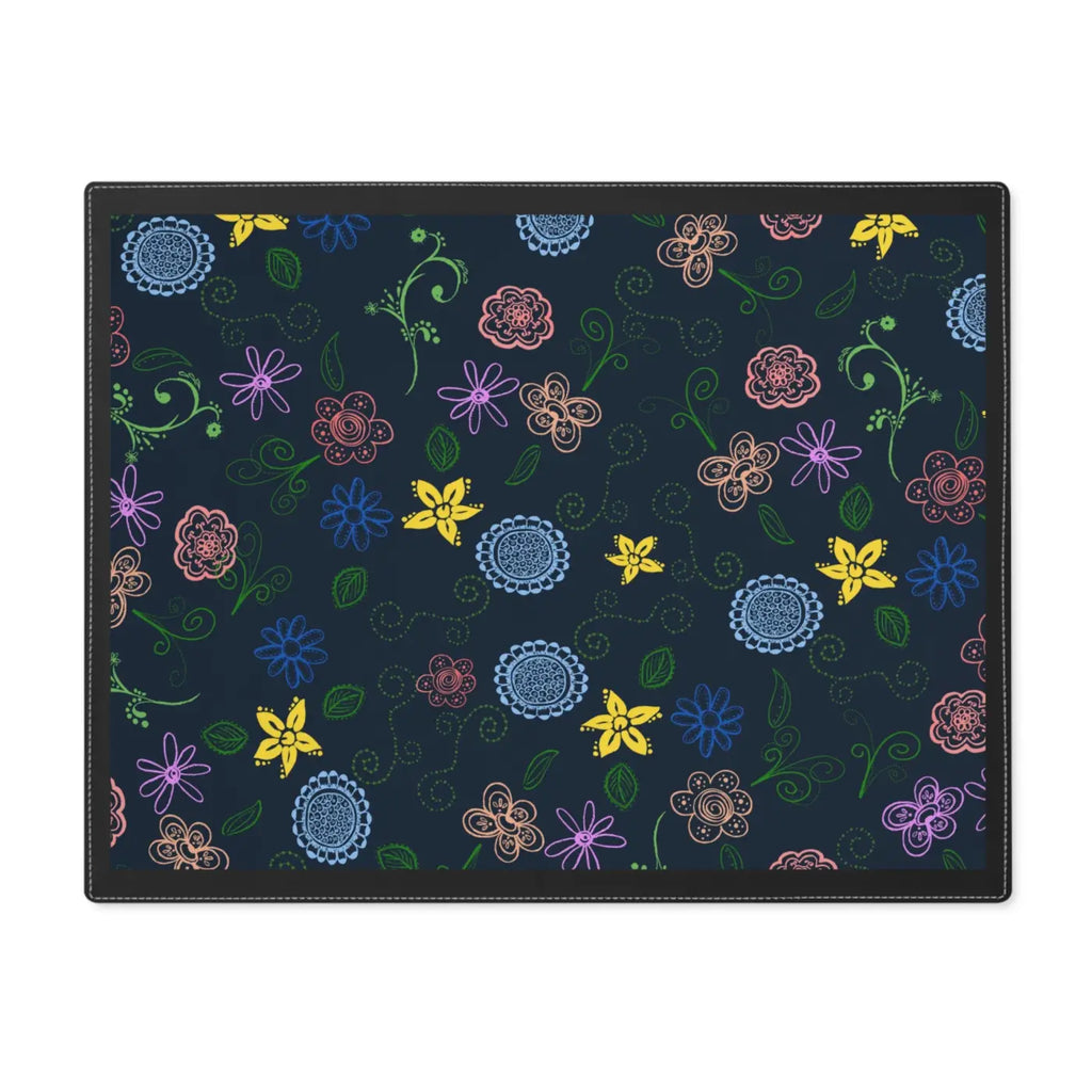 Floral Pattern Navy Blue Cotton Placemat - Dining Style - DipaliZ