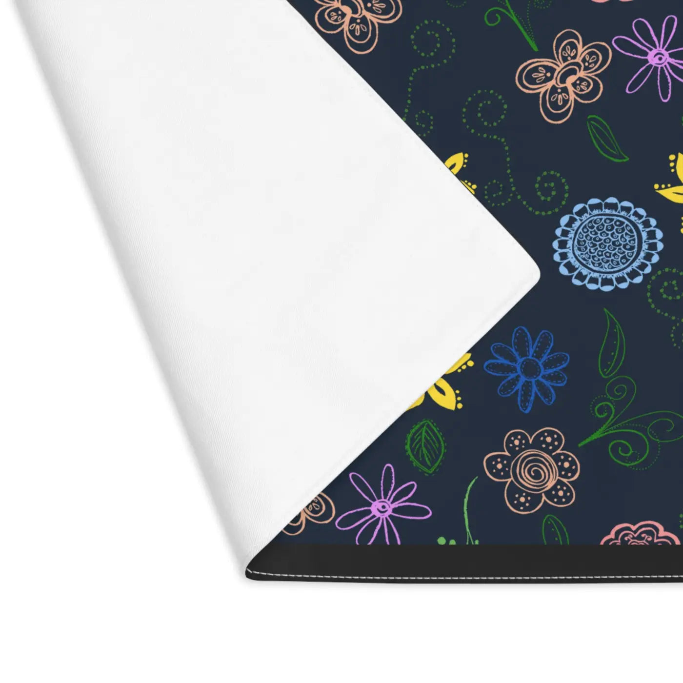 Floral Pattern Navy Blue Cotton Placemat - Dining Style - DipaliZ