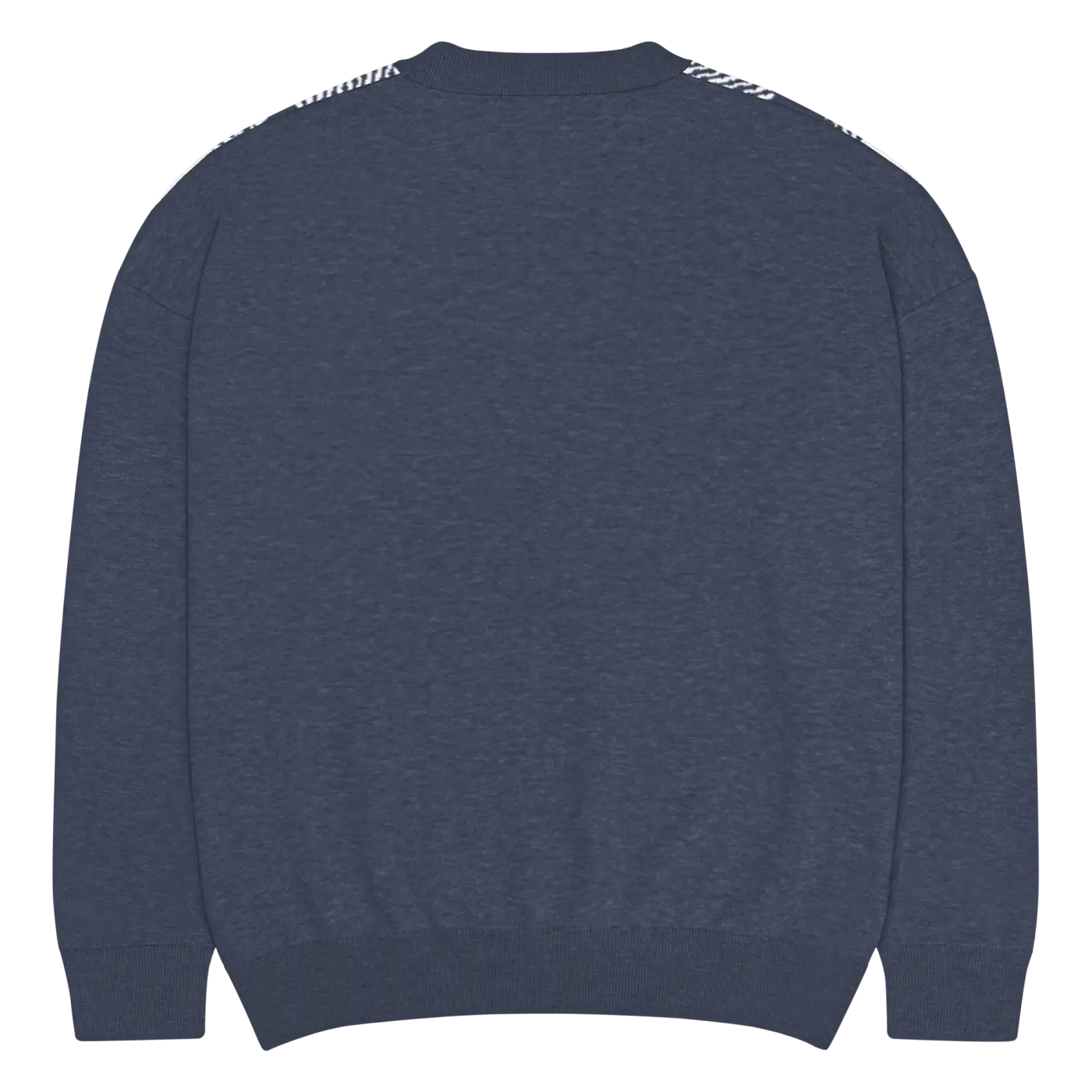 Knitted Crew Sweater - Buffalo Check Pattern Navy Tones - DipaliZ
