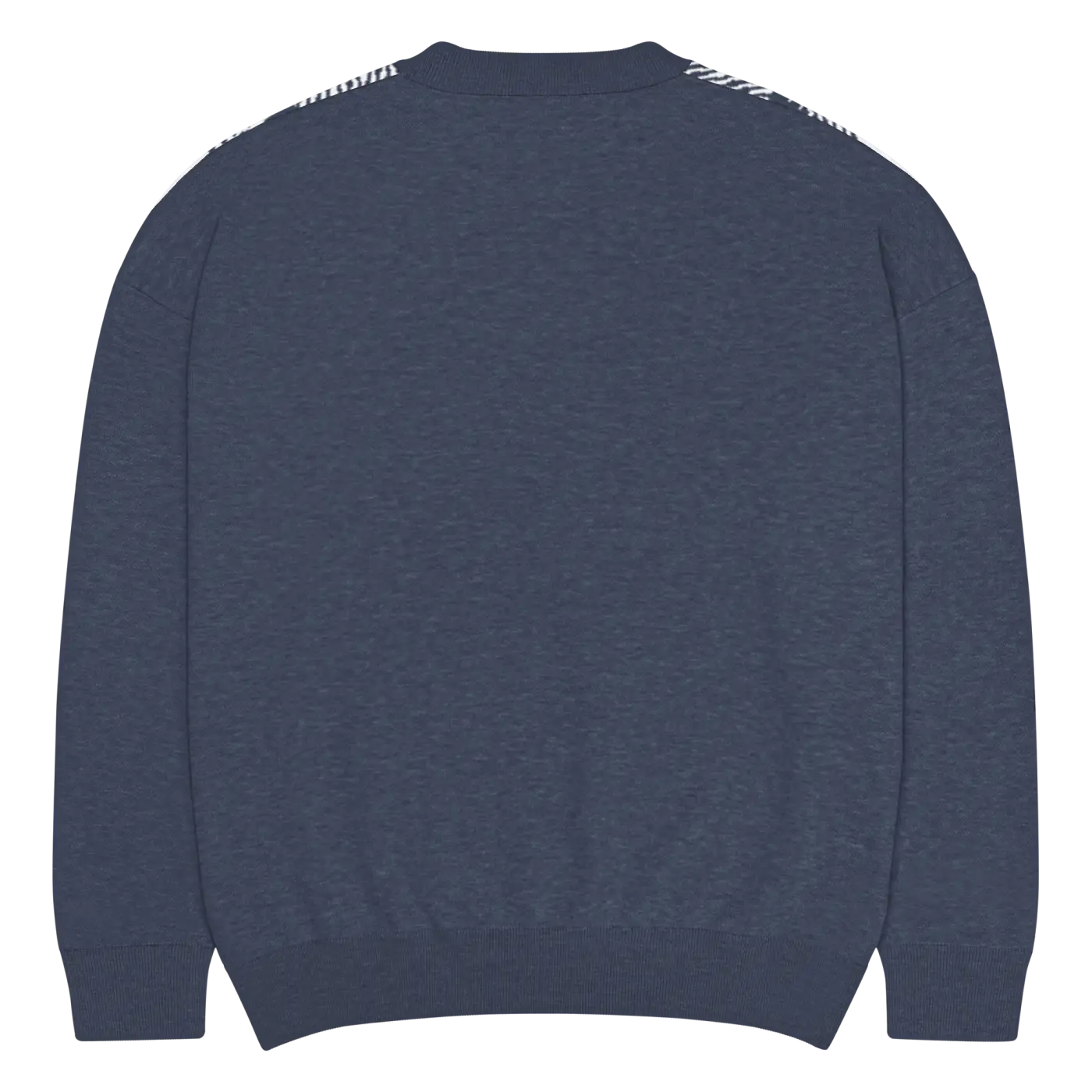 Knitted Crew Sweater - Buffalo Check Pattern Navy Tones - DipaliZ