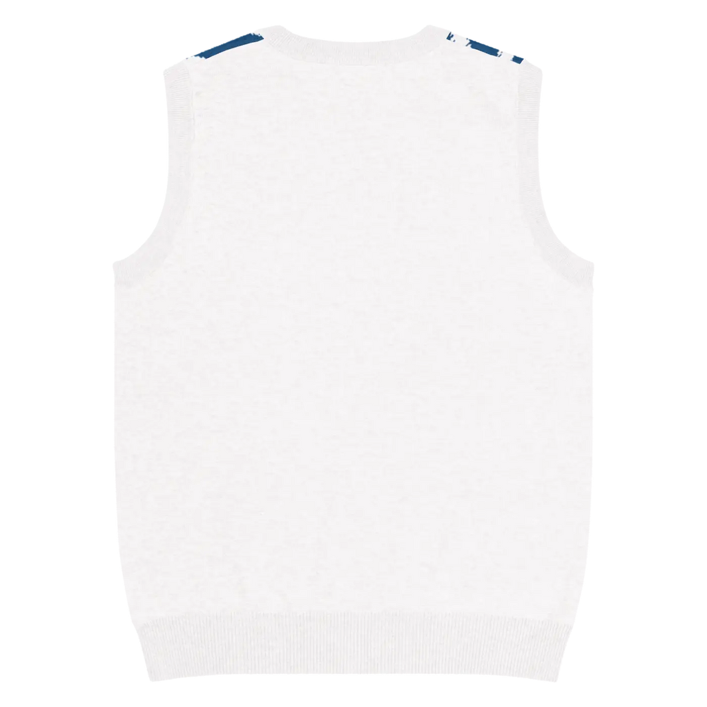 Knit Vest - Stunning White Diagonal Stripe Pattern - DipaliZ