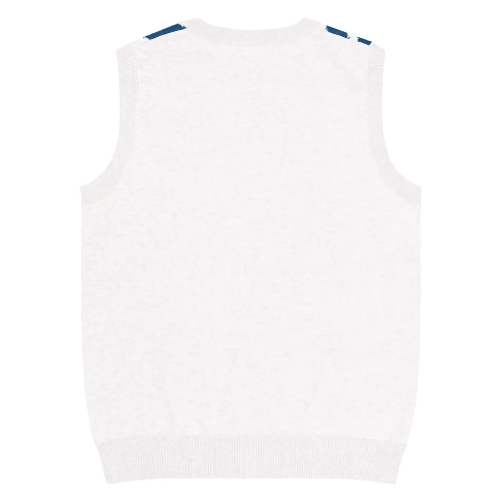 Knit Vest - Stunning White Diagonal Stripe Pattern - DipaliZ