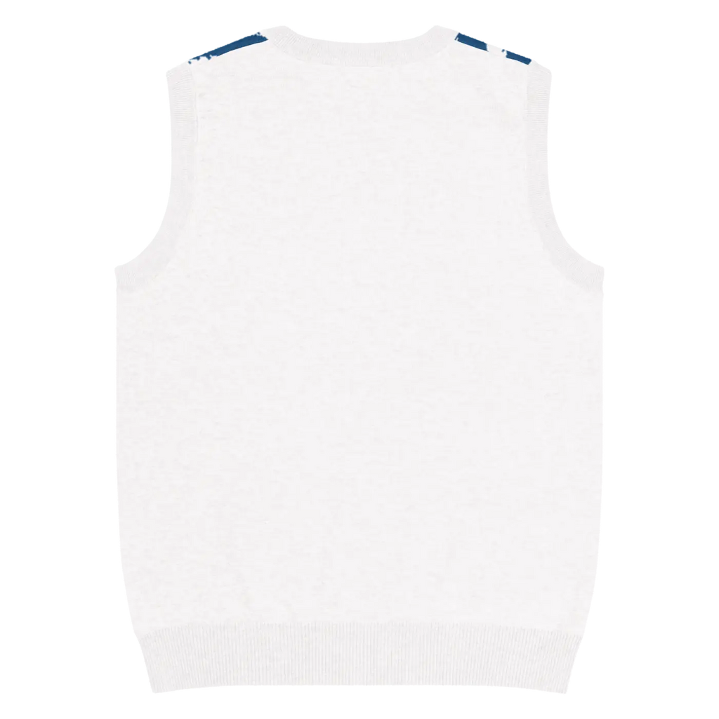 Knit Vest - Stunning White Diagonal Stripe Pattern - DipaliZ
