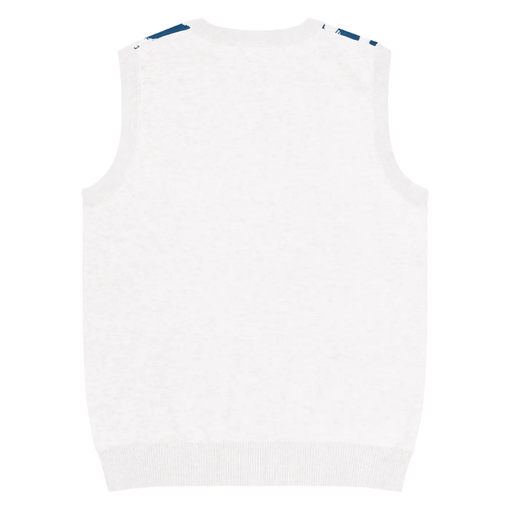 Knit Vest - Stunning White Diagonal Stripe Pattern - DipaliZ