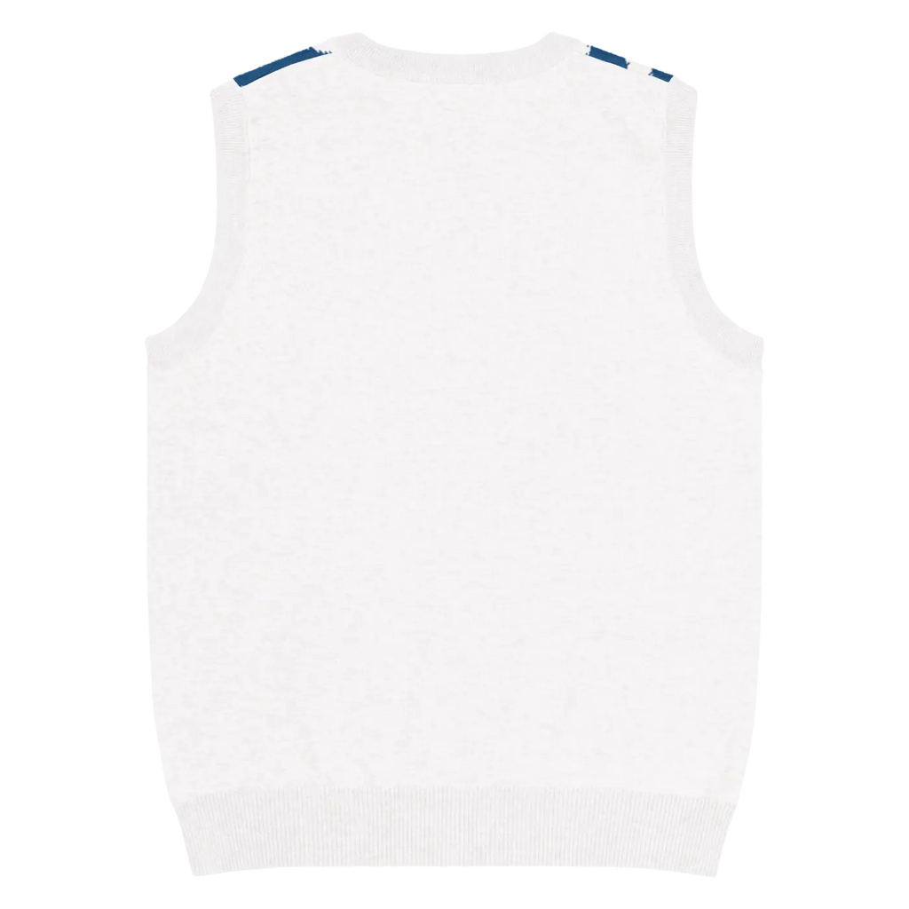 Knit Vest - Stunning White Diagonal Stripe Pattern - DipaliZ