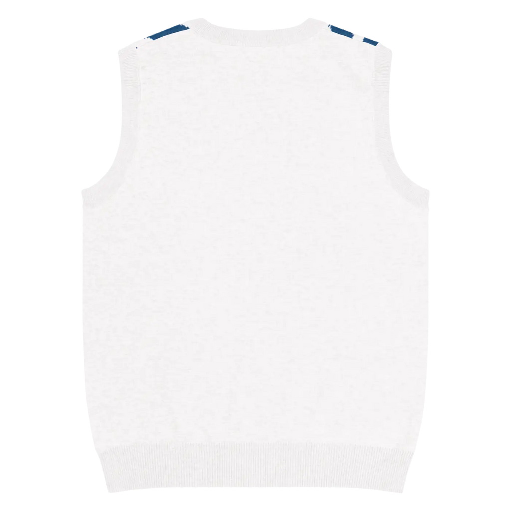 Knit Vest - Stunning White Diagonal Stripe Pattern - DipaliZ