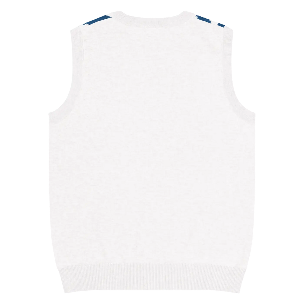Knit Vest - Stunning White Diagonal Stripe Pattern - DipaliZ