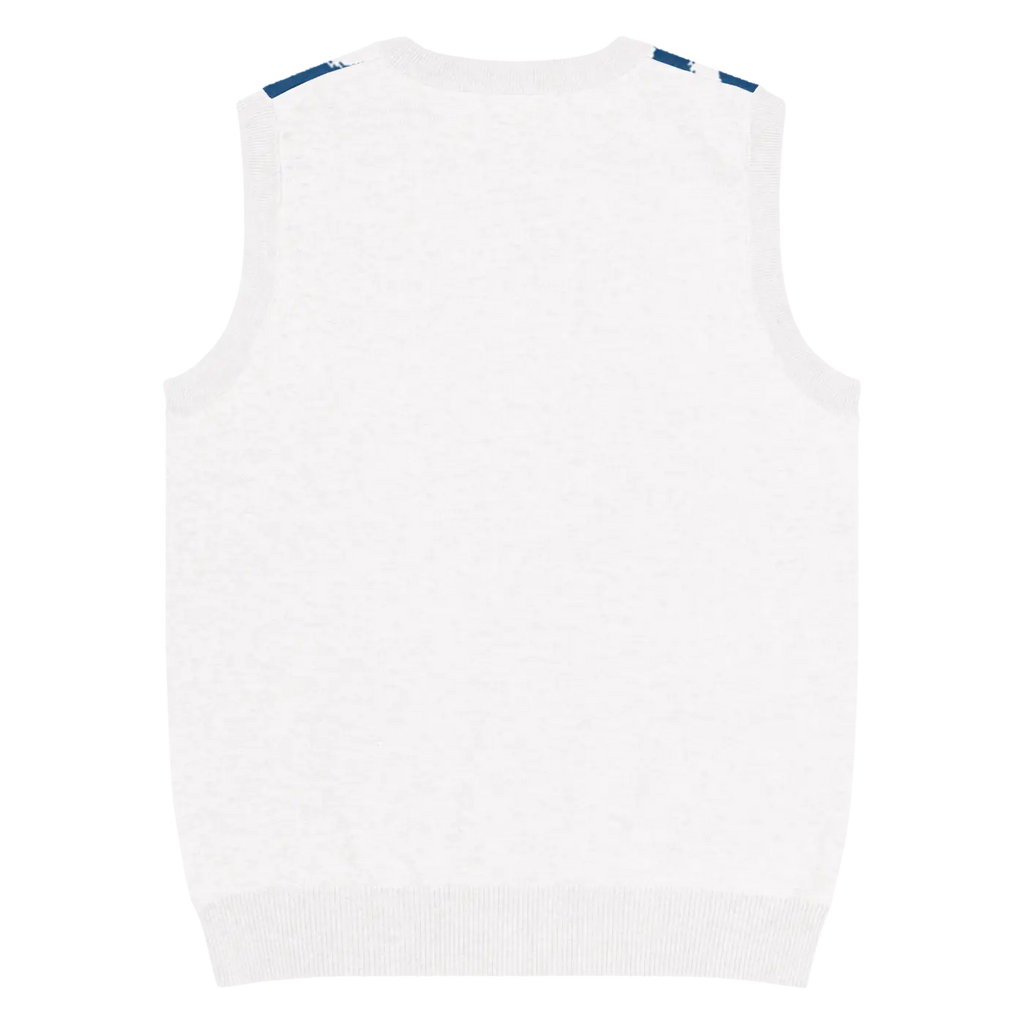 Knit Vest - Stunning White Diagonal Stripe Pattern - DipaliZ