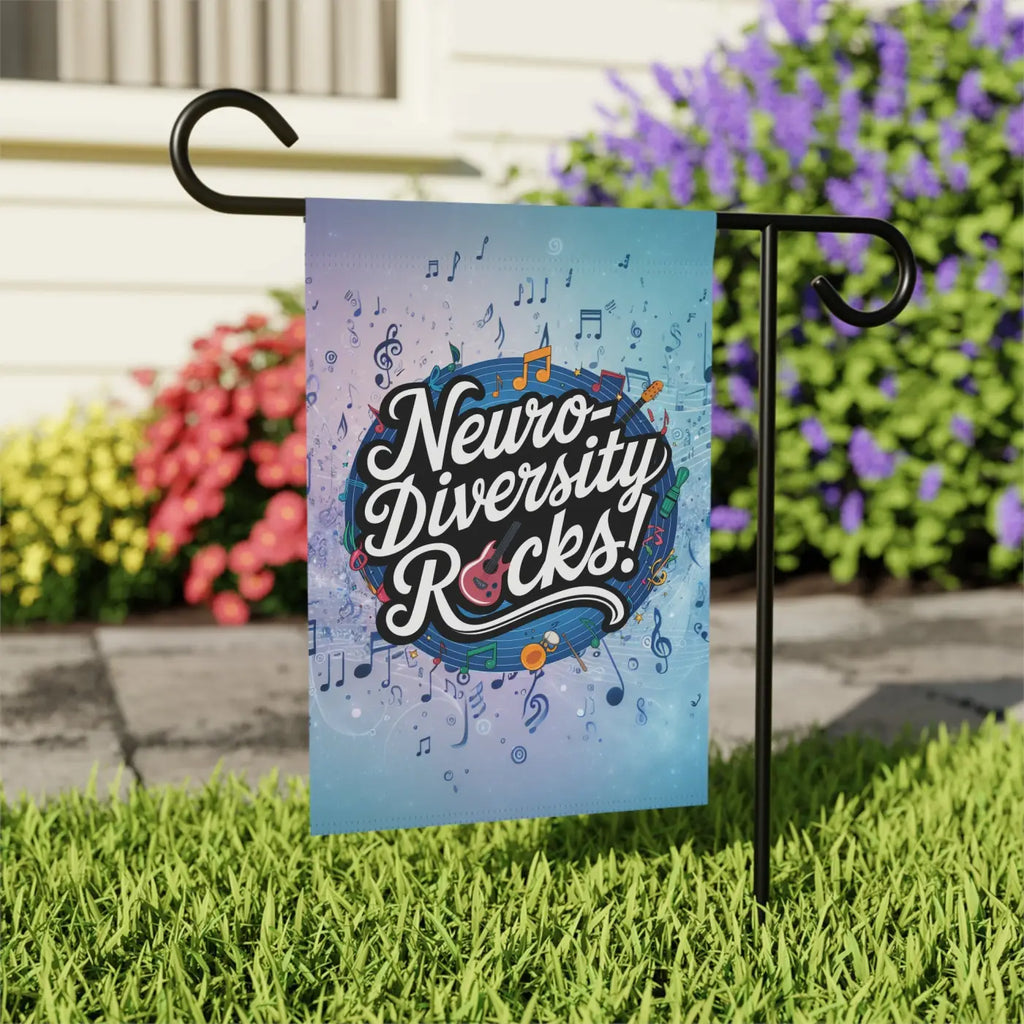 Neurodiversity Rocks Garden Banner - Poly Poplin Canvas - DipaliZ