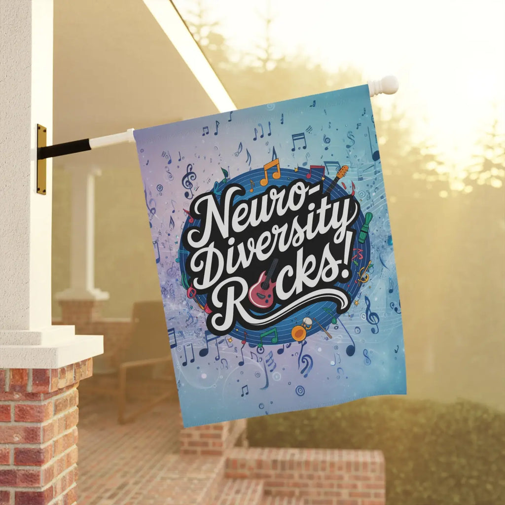 Neurodiversity Rocks Garden Banner - Poly Poplin Canvas - DipaliZ