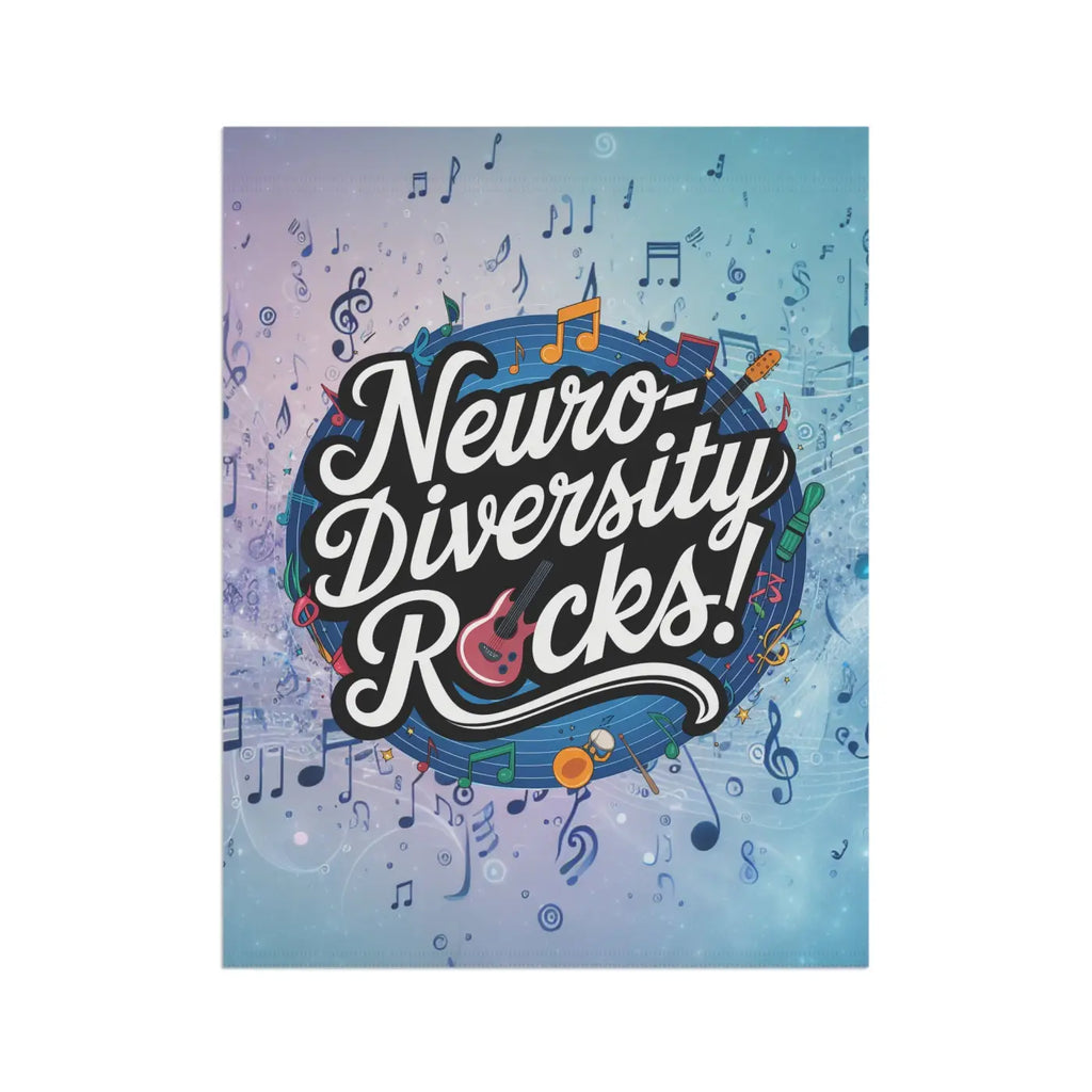 Neurodiversity Rocks Garden Banner - Poly Poplin Canvas - DipaliZ