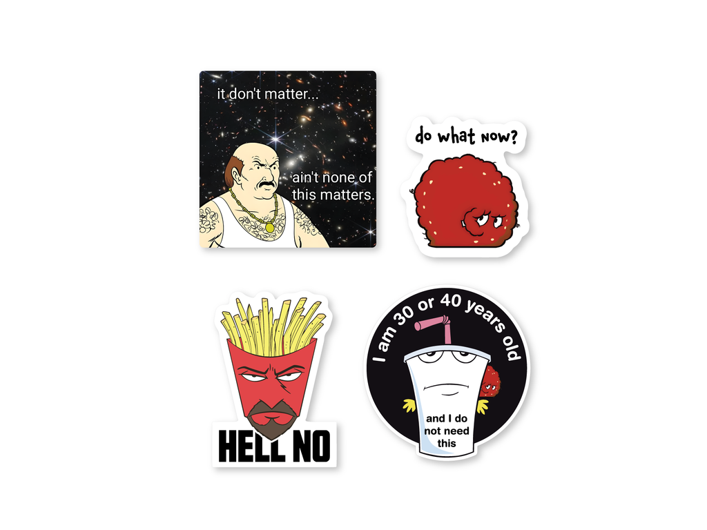 Aqua Teen Hunger Force Sticker, Set of 4