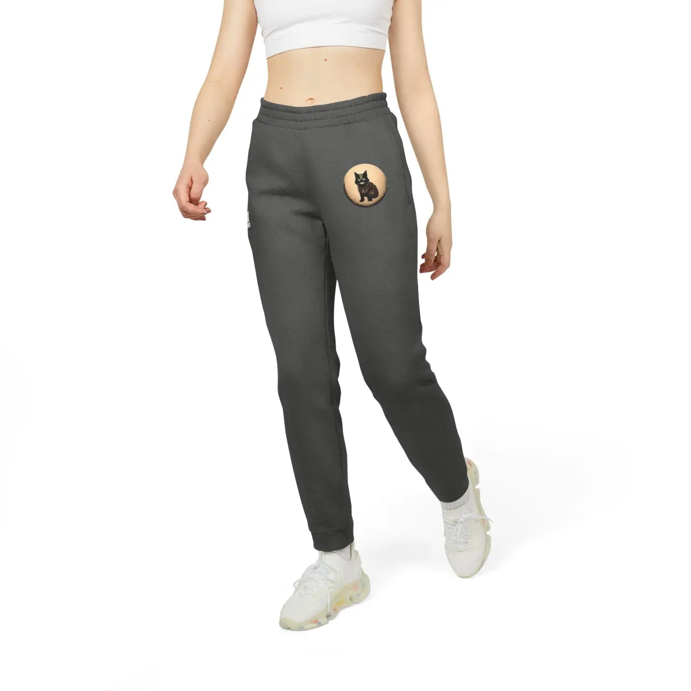 Ultimate Comfort Unisex Fleece Joggers - Ninja Cat - DipaliZ
