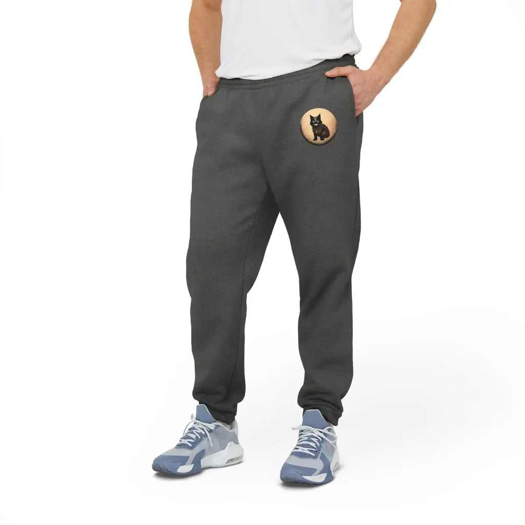 Ultimate Comfort Unisex Fleece Joggers - Ninja Cat - DipaliZ