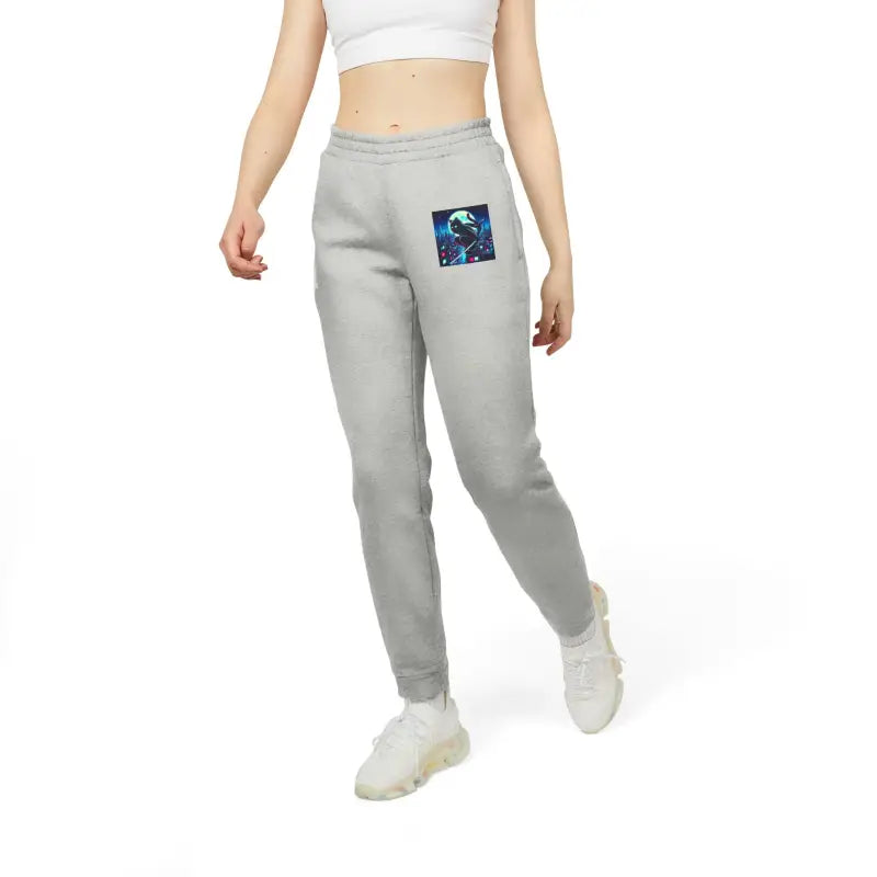Ninja Cat Adidas Unisex Fleece Joggers - Recycled Polyester - DipaliZ