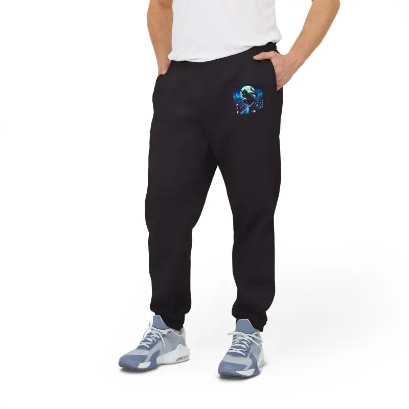Ninja Cat Adidas Unisex Fleece Joggers - Recycled Polyester - DipaliZ