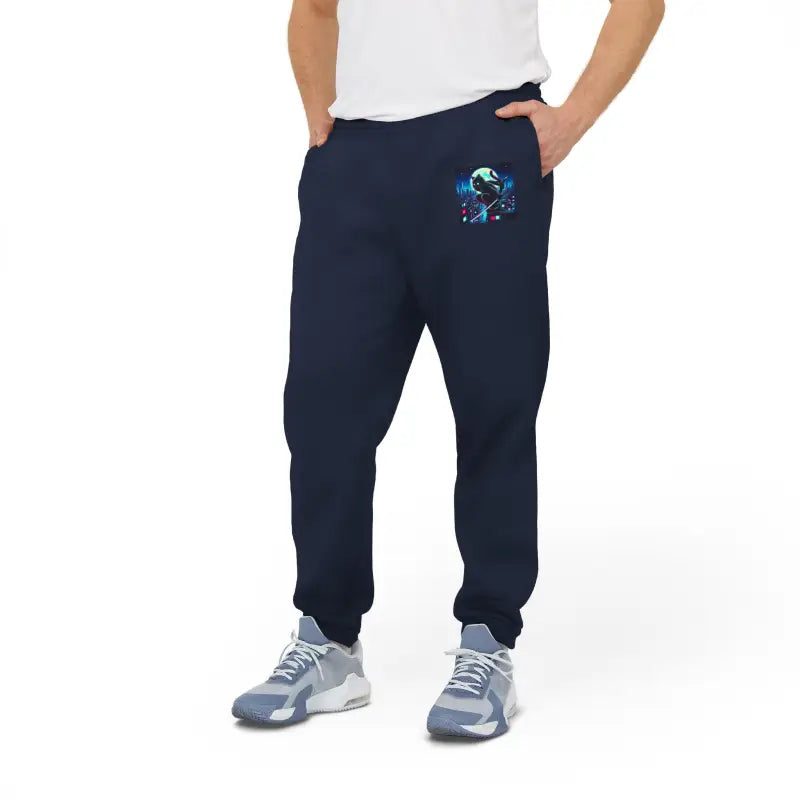Ninja Cat Adidas Unisex Fleece Joggers - Recycled Polyester - DipaliZ