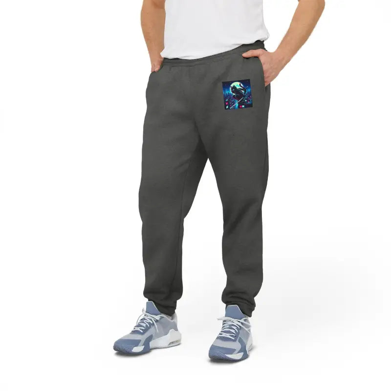 Ninja Cat Adidas Unisex Fleece Joggers - Recycled Polyester - DipaliZ