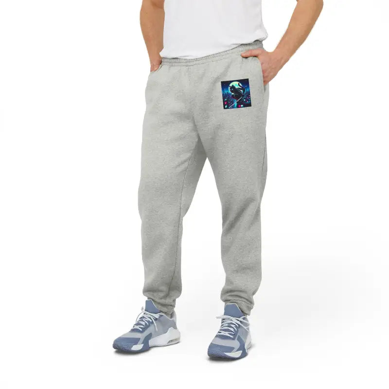 Ninja Cat Adidas Unisex Fleece Joggers - Recycled Polyester - DipaliZ