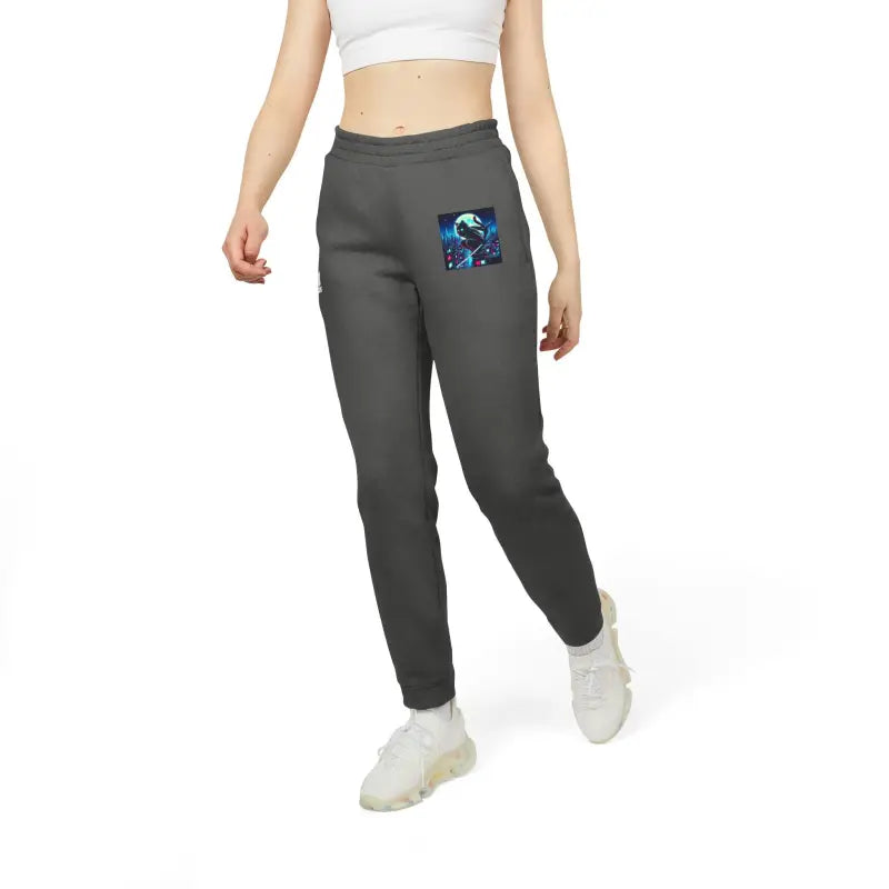 Ninja Cat Adidas Unisex Fleece Joggers - Recycled Polyester - DipaliZ