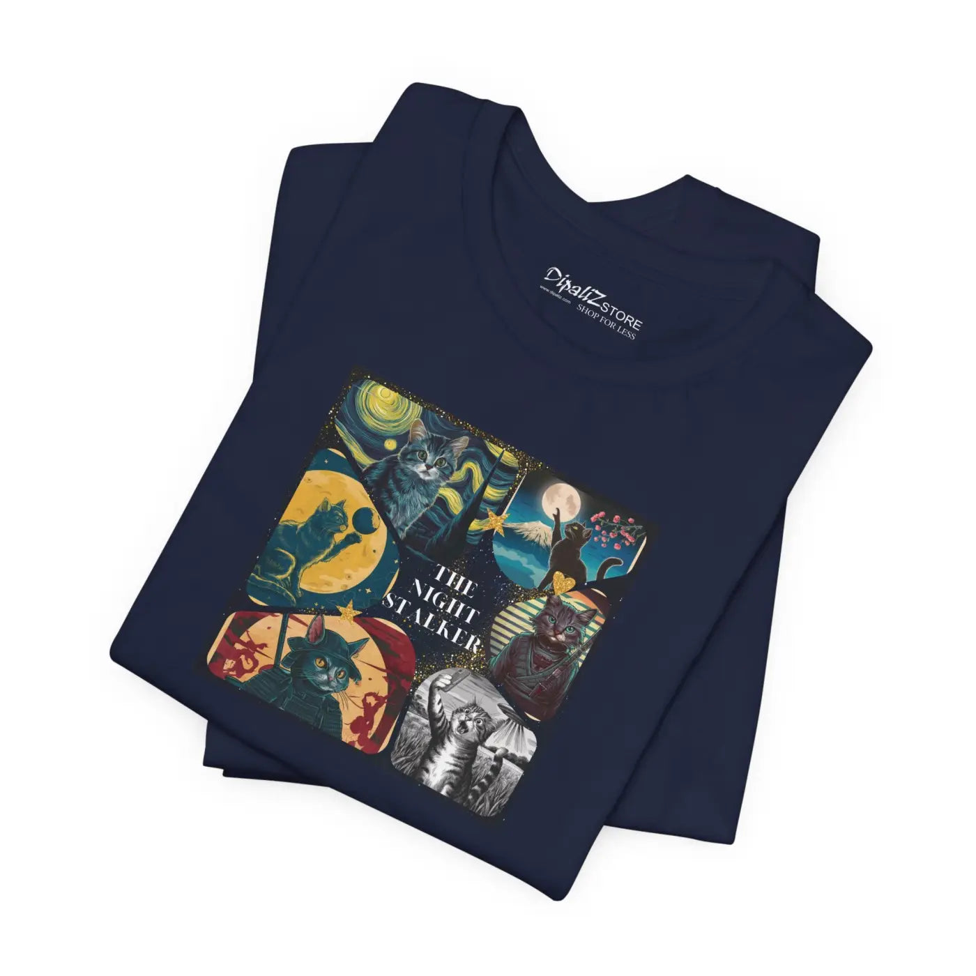 Ninja Cat Night Stalker Tee - Unisex Cotton Shirt - DipaliZ