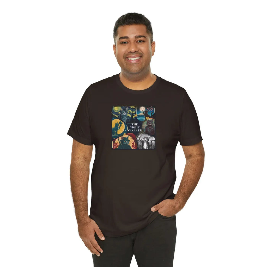 Ninja Cat Night Stalker Tee - Unisex Cotton Shirt - DipaliZ
