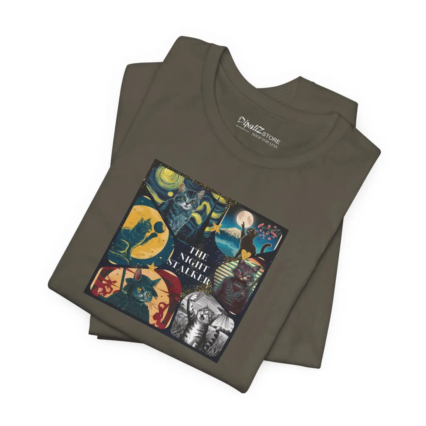 Ninja Cat Night Stalker Tee - Unisex Cotton Shirt - DipaliZ