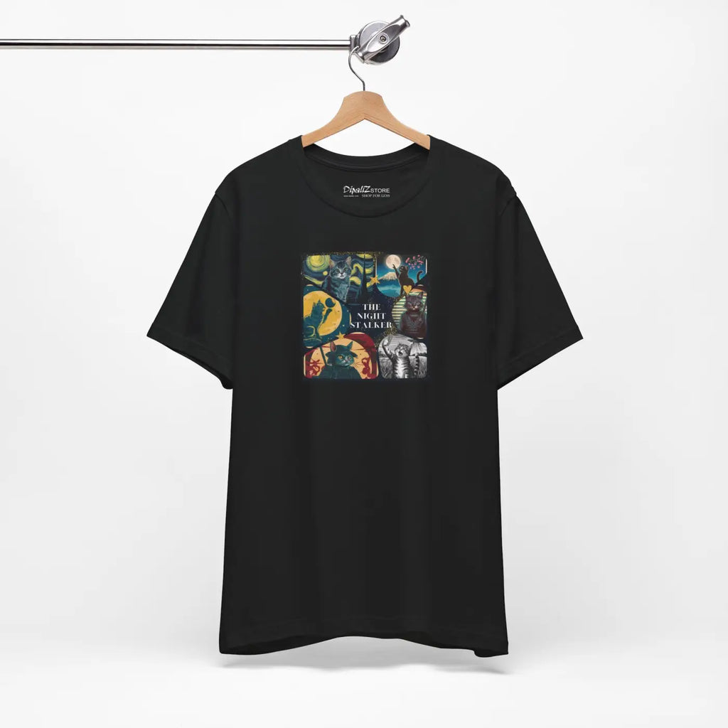 Ninja Cat Night Stalker Tee - Unisex Cotton Shirt - DipaliZ