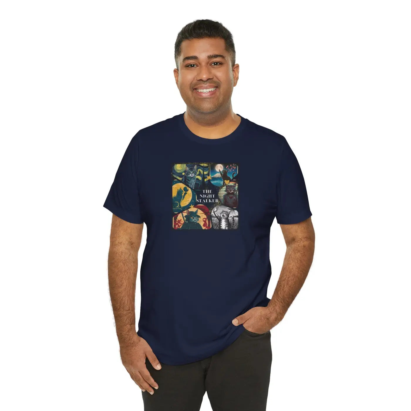 Ninja Cat Night Stalker Tee - Unisex Cotton Shirt - DipaliZ