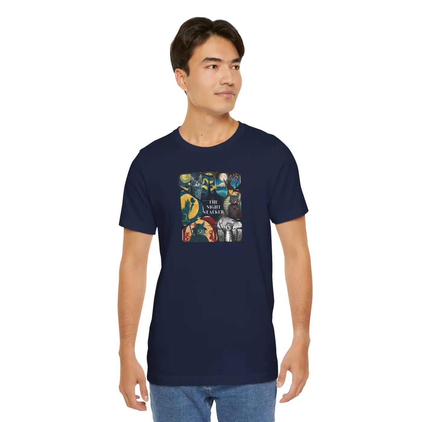 Ninja Cat Night Stalker Tee - Unisex Cotton Shirt - DipaliZ