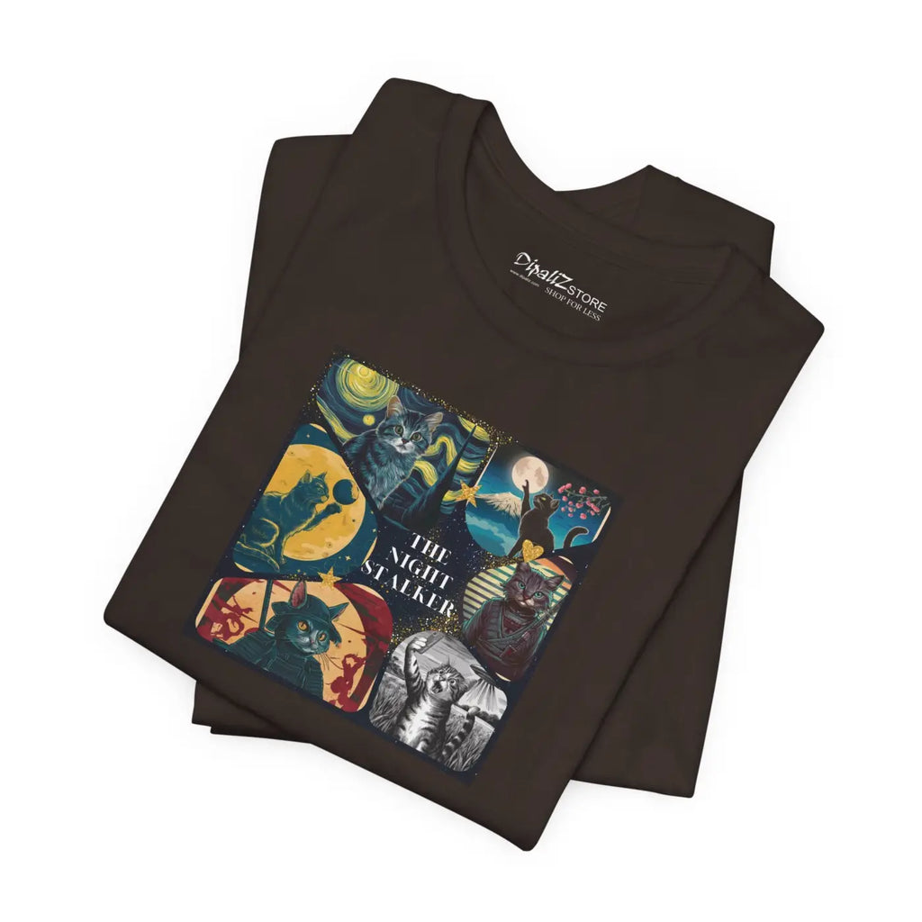 Ninja Cat Night Stalker Tee - Unisex Cotton Shirt - DipaliZ