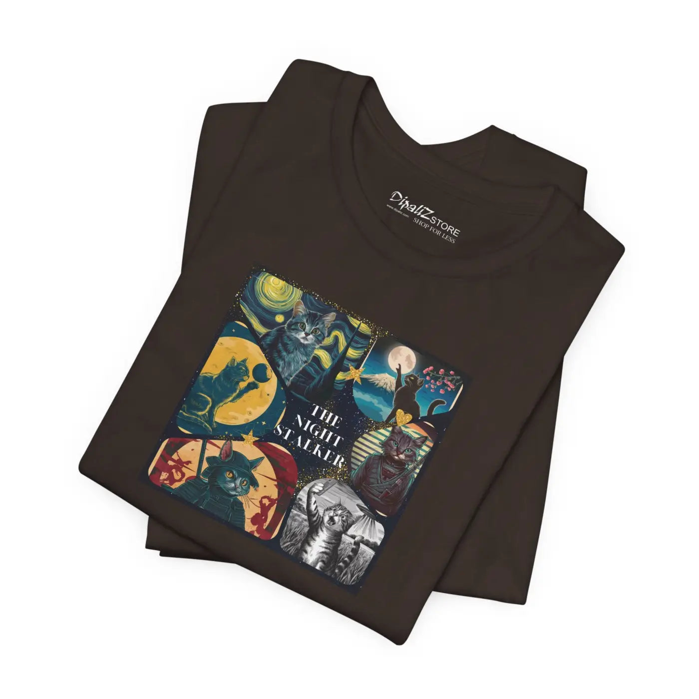 Ninja Cat Night Stalker Tee - Unisex Cotton Shirt - DipaliZ