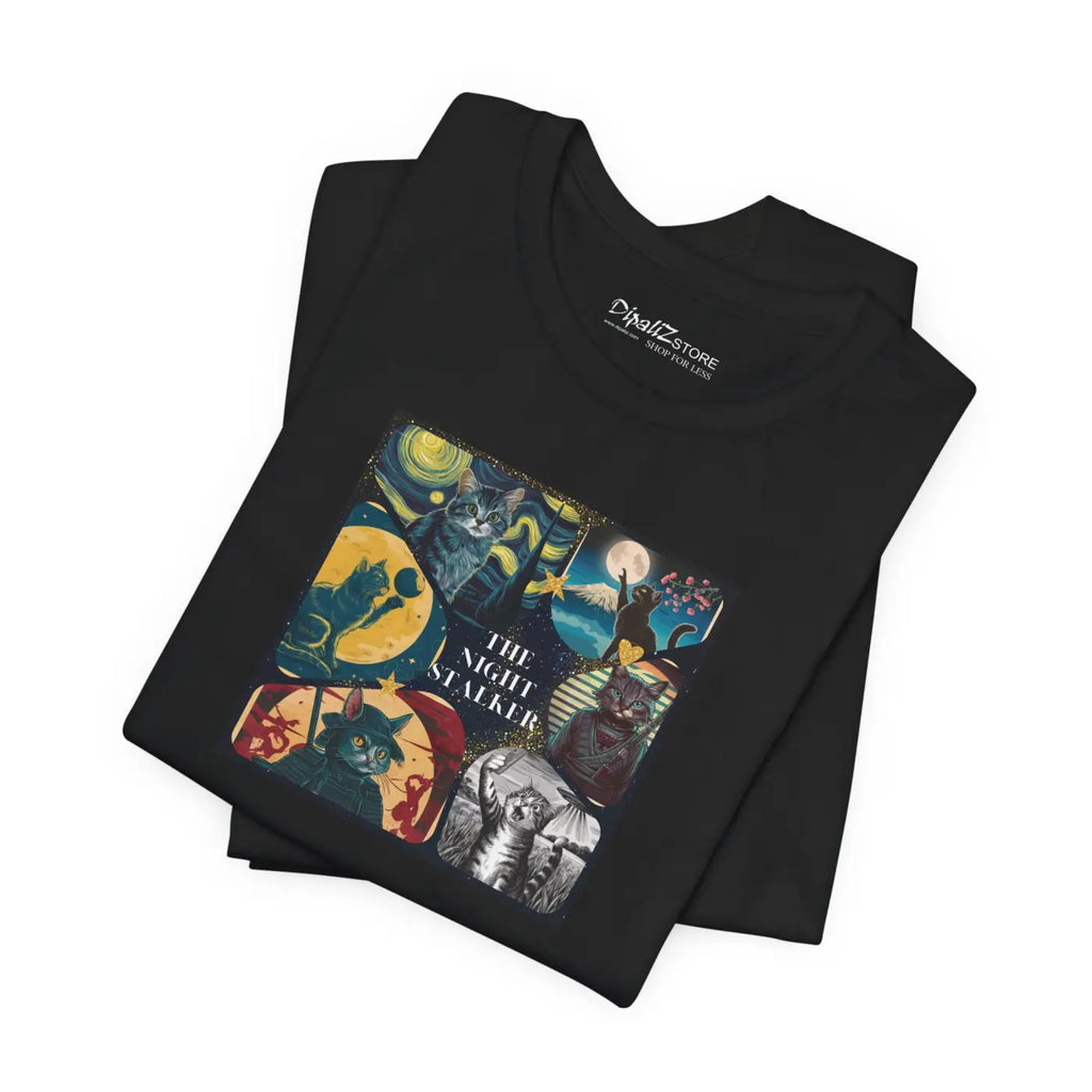 Ninja Cat Night Stalker Tee - Unisex Cotton Shirt - DipaliZ