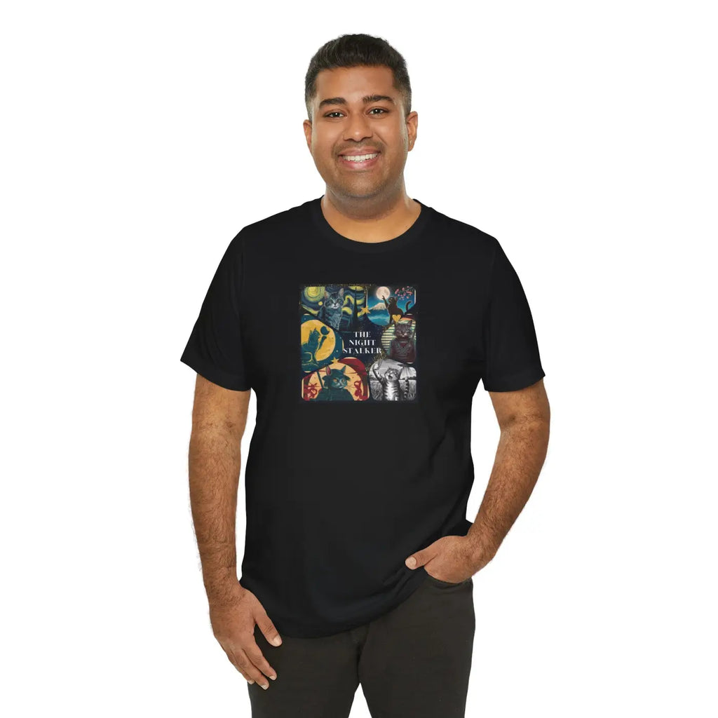 Ninja Cat Night Stalker Tee - Unisex Cotton Shirt - DipaliZ