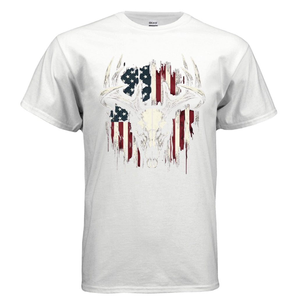American Flag and European Deer Skull
