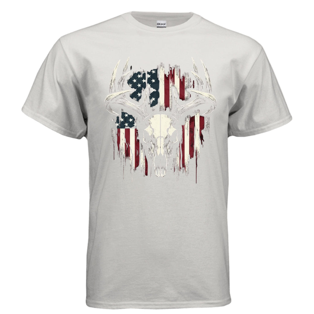 American Flag and European Deer Skull