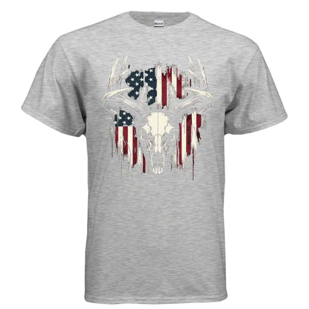 American Flag and European Deer Skull