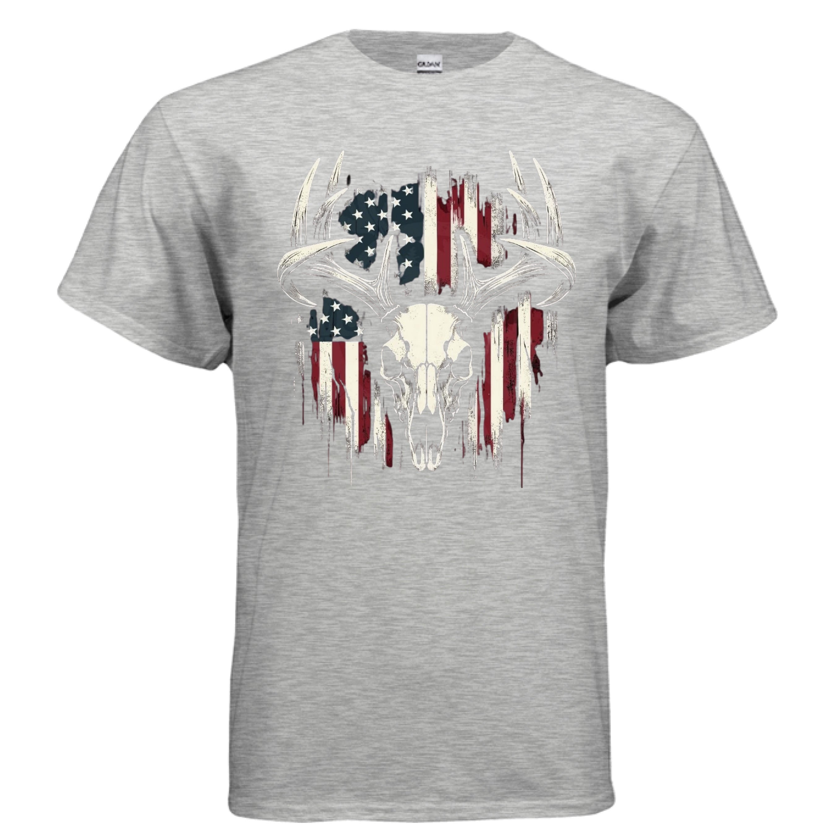American Flag and European Deer Skull