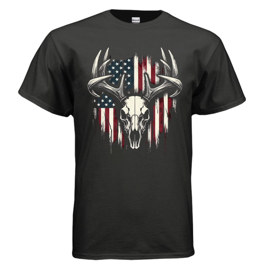 American Flag and European Deer Skull