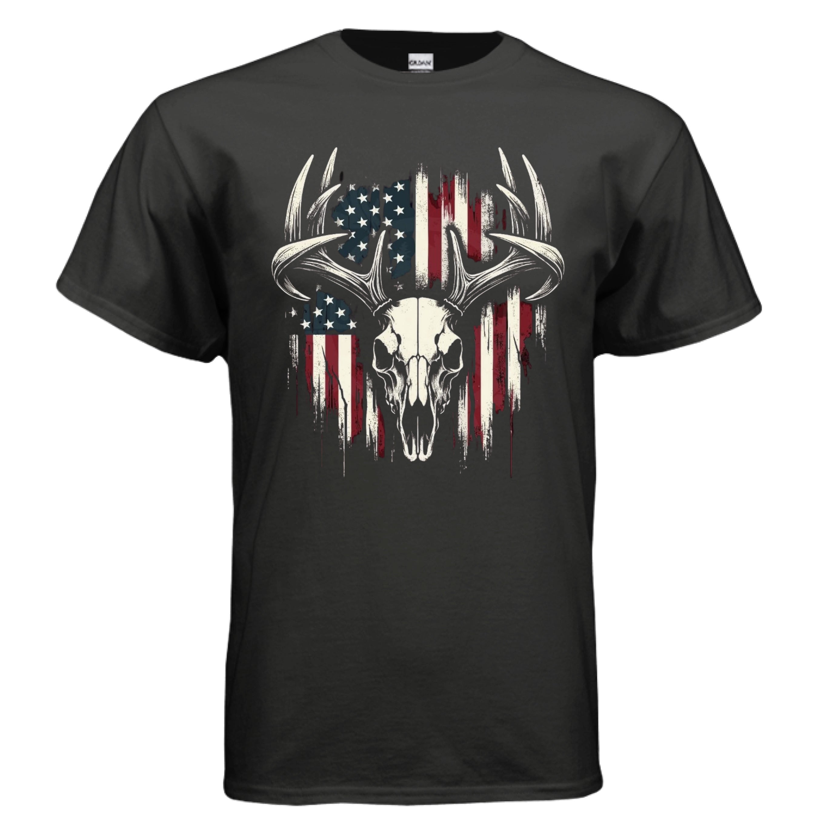 American Flag and European Deer Skull