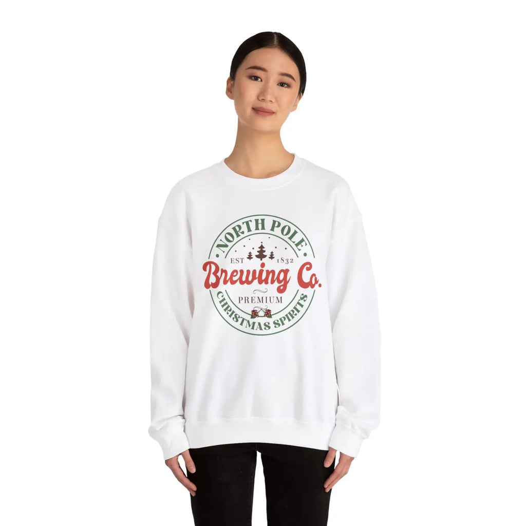 North Pole Brewing Christmas Sweatshirt - Cozy Holiday - DipaliZ