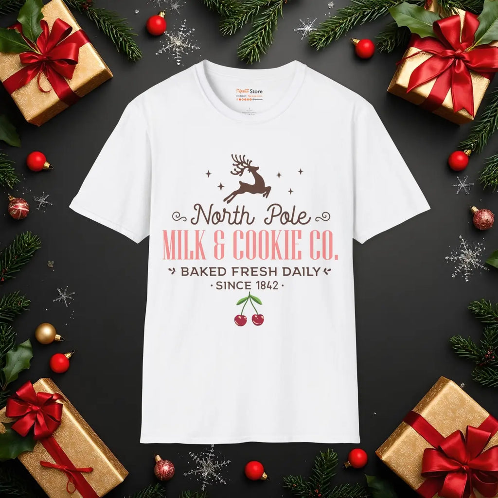 North Pole Christmas Tee - Festive Holiday Top - DipaliZ