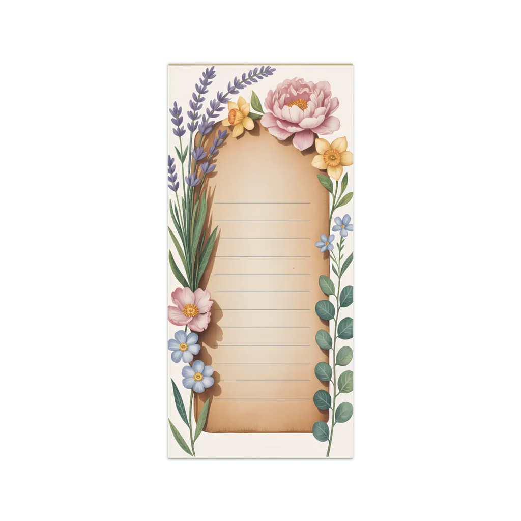 Spring Floral Notes Ruled Notepad - Cheerful Daily Planner - DipaliZ